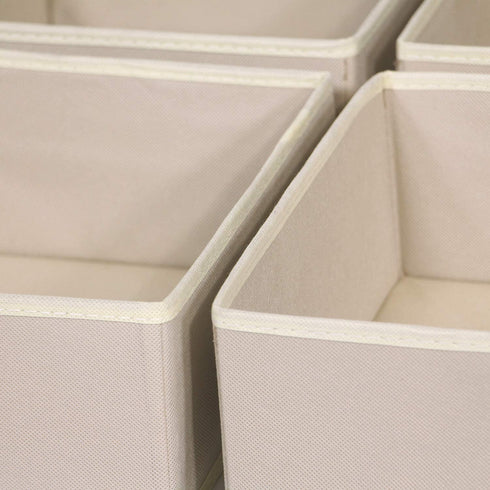DIOMMELL 4 Pack Foldable Cloth Storage Box Closet Dresser Drawer Organizer Fabric Baskets Bins Containers Divider for Clothes Underwear Bras Socks Clothing,Beige 400
