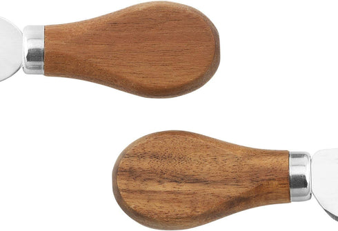 hecef Cheese Board set of 3,a Acacia Wood Cheese Plate & a Cheese Knife & a Cheese Fork, Cheese Platter Slate Board Cheese Serving Board (Cheese board with 2 knives)