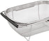 AJIODA Over The Sink Colander, 4 Quarts Stainless Steel Oval Colander with Expandable Rubber Grip Handles, Fine Mesh Strainer Baskets Kitchen Colander for Strain, Drain, Rinse Vegetables, Fruits