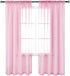KEQIAOSUOCAI Sheer Baby Pink Curtains Sets for Kids Girls Nursery Room Bedroom Solid Voile Sheer Panels Rod Pocket Draperies for Home Decor 52 Inch x 72 Inch Set of 2
