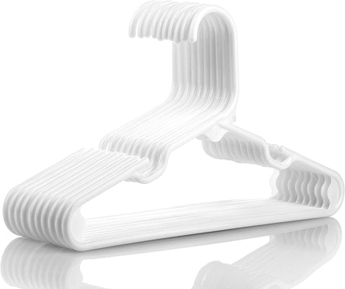 Neaties Children's Size White Plastic Hangers, USA Made Long Lasting Tubular Hangers, Set of 30