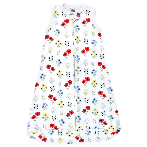 Hudson Baby Unisex Baby Interlock Cotton Sleeveless Sleeping Bag, Wildflower