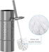 nu steel Hammer Detail Stainless Steel Toilet Brush with Covered Metal Case Finish Comes with a Complete Plastic Liner Inside to Prevent Dripping, Silver