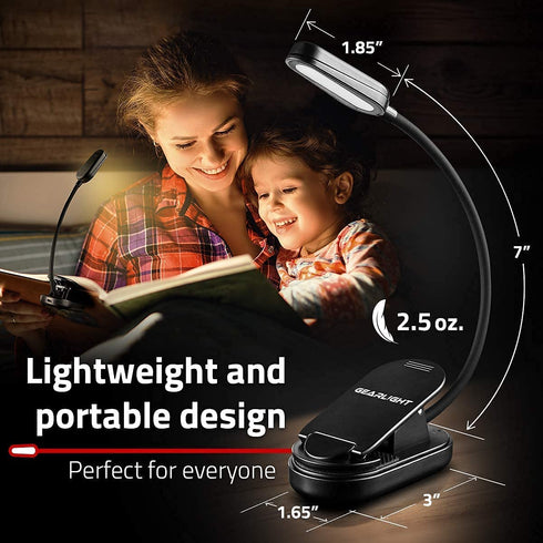 GearLight NiteOwl Book Light for Reading in Bed - 2 Small, Rechargeable LED Clip on Lights with 3 Lamp Modes and 360-Degree Adjustable Neck to Read at Night?