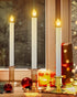 RONXS Window Candles,LED Candles with Timer, Outdoor Christmas Decorations Flameless Candles Battery Operated Flickering Candles with 1 Remote Controls, Glod Candle Holders (2 Pcs Gold)