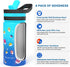 Insulated Water Bottle with Straw Lid, BUZIO Vacuum Double Walled Stainless Steel Wide Mouth Sports Drink Flask Tumbler Travel Cup for Kids, Simple Thermo Canteen Mug Cup with Blue Shark
