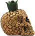 Ebros Hawaiian Tropical Pineapple Golden Skull Figurine 6" Tall Fruity Skeleton Head Statue for Halloween Day of The Dead Spooky Decor