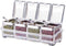 Tenta Kitchen Gourmet Acrylic Seasoning Box - Premium Quality Pure Acrylic Container and Case- 18/8 Stainless Steel Ring - 4 Serving Spoons -Luxurious Condiment Cruet Bottle, Spice Jar Set