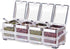 Tenta Kitchen Gourmet Acrylic Seasoning Box - Premium Quality Pure Acrylic Container and Case- 18/8 Stainless Steel Ring - 4 Serving Spoons -Luxurious Condiment Cruet Bottle, Spice Jar Set