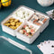 MineSign Snack Container Divided Veggie Serving Tray with Lid Salad Keeper with 4 Removable Boxes Stackable Refrigerator Organizer Bins Food Storage Organizer Produce Saver for Meal Prep