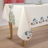 AIRCOWRIE Waterproof Vinyl Tablecloths, Heavy Duty Oil Proof Spill Proof Plastic Table Cloth, Wipe Clean PVC Table Cover for Spring Indoor and Outdoor Use (Embroidery Flower, 54—54, Square)