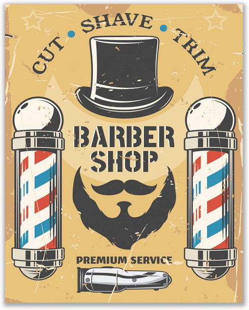Barbershop / Haircut / Shave Wall Art Decor Prints - Set Of 4 (8x10) Inch Poster Photos