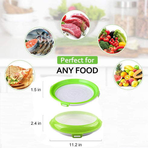 Food Preservation Trays Reusable Food Trays Stackable Food Trays Storage Container with Elastic Lid BPA Free For Refrigerator Keep Food Fresh 2Pcs (Green)
