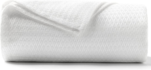 DANGTOP Twin Size Cooling Blankets, 100% Bamboo Blanket for All-Season, Ultra-Cool Lightweight Blanket, Cooling Blankets Absorbs Body Heat to Keep Cool on Warm Night (59x79 inches, White)