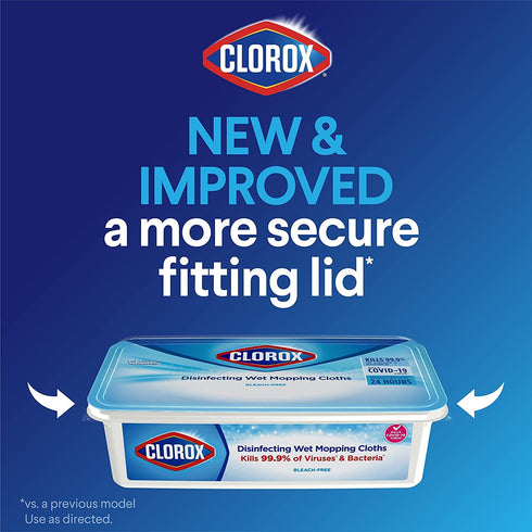 Clorox Disinfecting Wet Mopping Cloths, Rain Clean, 24 Wet Refills (Pack of 2)
