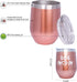 Valporia Dog Mom Gifts for Women Insulated Wine Tumbler with Sayings + Fuzzy Socks + Wine Stopper for Women Birthday Gifts for Women Rose Gold Stainless Steel Xmas Gifts