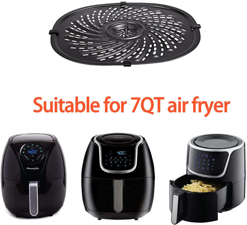 Air Fryer Replacement Grill Pan For Power XL Gowise 7QT Air Fryers,Nonstick Coating Crisper Plate,Air Fryer Replacement Parts,Air Fryer Rack,Air Fryer Accessories,Dishwasher Safe