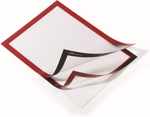 DURABLE Self-Adhesive Magnetic DURAFRAME Document Sign Holder, Letter-Size 8-1/2" x 11", Red, 2 Pack (476803)