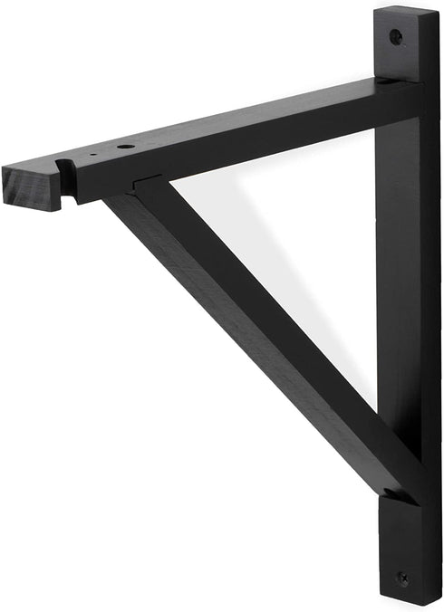 Rustic State Set of 2 Wall Mount Wood Bracket Scone Pendant Lamp Kit for DYI Project (Black)