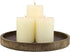 Stonebriar Rustic Natural Wood and Metal Candle Holder Tray, Home Decor Accessories for the Coffee Table and Dining Table, Brown, Large