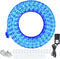 GUOTONG 50ft/15m Plug in LED Rope Lights,Outdoor Blue IP65 Waterproof Strip Lights Cuttable Connectable,Power Socket Connector Fuse Holder, Indoor/Outdoor Use, Ideal for Backyards, Decorative Lighting