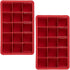 Tovolo Perfect Ice Mold Freezer Tray of 1.25" Cubes for Whiskey Bourbon, Spirits & Liquor, BPA-Free Silicone, Fade Resistant, Set of 2, Cayenne