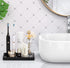 Luxspire Bathroom Vanity Tray, Resin Dresser Jewelry Ring Dish Tank Storage Kitchen Sink Countertop Organizer Plate Holder for Perfume Candles Soap Towel Plant Bathroom Accessories, Mini, Ink Black