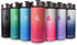 HYDRO CELL Stainless Steel Water Bottle w/ Straw & Wide Mouth Lids (64oz 40oz 32oz 24oz 18oz 14oz) - Keeps Liquids Perfectly Hot or Cold with Double Wall Vacuum Insulated Sweat Proof Sport Design (Black 18oz)