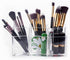 Yarlung 2 Pack Acrylic Makeup Brushes Holder, 6 Slots Clear Cosmetic Organizer Eyebrow Pencils Holder Multi-Purpose Desk Sundry Case for Lipsticks, Liners, Bathroom Vanity, Dresser, Curved Edge