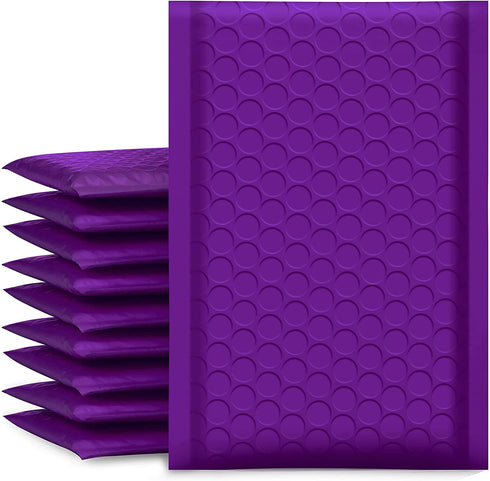 UCGOU Bubble Mailers 4x8 Inch Purple 50 Pack Poly Padded Envelopes Small Business Mailing Packages Opaque Self Seal Adhesive Waterproof Boutique Shipping Bags for Jewelry Makeup Supplies #000