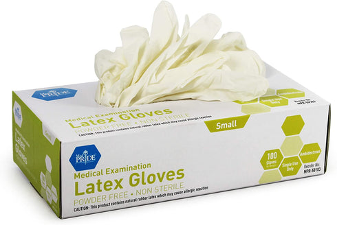 Medpride Medical Examination Latex Gloves| 5 mil Thick, Powder-Free, Non-Sterile, Heavy Duty Exam Gloves