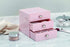 iDesign Plastic 3-Drawer Jewelry Box, Compact Storage Organization Drawers Set for Cosmetics, Dental Supplies, Hair Care, Bathroom, Office, Dorm, Desk, Countertop, 6.5" x 6.5" x 6.5", Pink