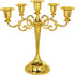 Dorlotou Metal Candelabra 5-Candle 10.1 Inch Tall Candle Holder Stick for Home Wedding Event and Party Festival,Gold
