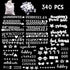 340 Characters White Letter Set for Changeable Felt Letter Boards, 3/4 Inch Letters with Gift Cloth Bag Including Numbers, Symbols,Letters
