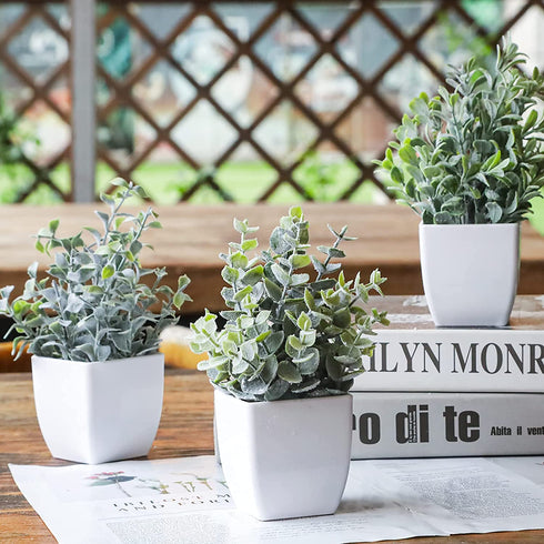 Der Rose 6 Packs Fake Plants Small Artificial Plants for Modern Farmhouse Decor