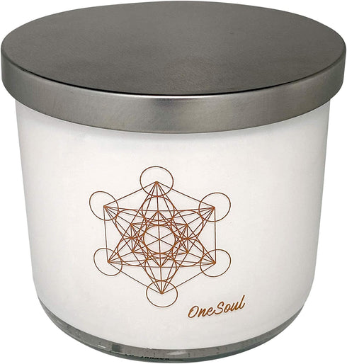 Wild Orchid Sandalwood Aromatherapy Scented Candle with Metatron's Cube | Natural Hand Poured Highly Scented Candle | Large 14 Ounce 50 Hour 3 Wick | Zen Relaxation