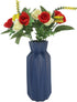 Gemseek 8 Inch Deep Blue Ceramic Flower Vase, Small Table Vase for Living Room Indoor Home Decor, Wedding Centerpieces/Arrangements