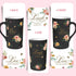 NymphFable 18oz Flowers Ceramic Mug Large Coffee Cup with Handle Personalized Baking Pattern Black Tea Cup