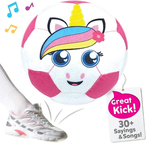 Move2Play Talkin' Sports, Hilariously Interactive Unicorn Soccer Ball with Music and Sound FX, Birthday Gift for 1, 2, 3, 4+ Year Old Girls