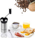 LHS Manual Coffee Grinder Stainless Steel Portable Hand Crank Coffee Mill Grinder Ceramic Conical Burr with Adjustable Coarseness for Home, Office or Traveling