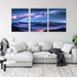 YoKii Mountain Landscape Canvas Wall Art Painting Set of 3 Gallery Wrapped 12x16 Modern Abstract Nature Scenery Canvas Prints Artwork for Bedroom Living Room Bathroom Wall Decor (12x16, Blue)