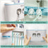 WREWING Toothbrush Holder Multi-Function Wall-Mounted Automatic Toothpaste Dispenser and Dust-Proof Toothbrush Holder with 5 Brush Slots 4 Cups 2 Automatic Toothpaste Dispensers 1 Storage Slot For Bat