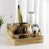 UNIFEEL Hair Tool Organizer - Farmhouse Rustic Wood Blow Dryer Holder Holds All Hot Styling Tools, Brush and Vanity Accessories - Countertop Curling Iron Holder
