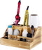 UNIFEEL Hair Tool Organizer - Farmhouse Rustic Wood Blow Dryer Holder Holds All Hot Styling Tools, Brush and Vanity Accessories - Countertop Curling Iron Holder