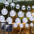 White 2-Pack 100 LED 64FT Crystal Globe Solar String Lights Outdoor, Waterproof Solar Lights Outdoor Decorative, 8 Lighting Modes Solar Powered Patio Lights for Garden Christmas Wedding Party (White)