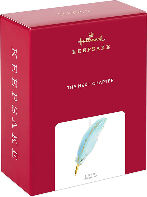 Hallmark Keepsake Christmas Ornament 2021, The Next Chapter Feather Quill, Porcelain