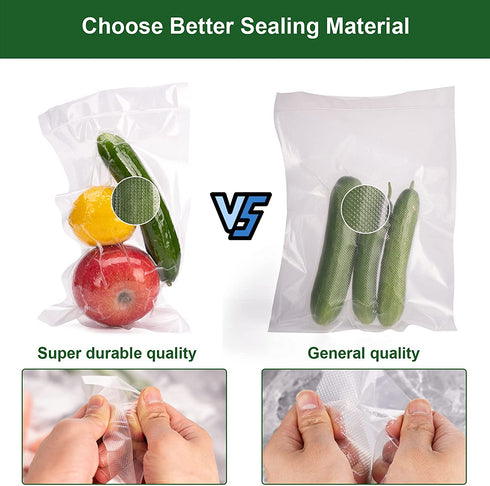 Vacuum Sealer Bags,Food Saver Bags,200 Pint,6"x10",Freezer Storage Bags,Heavy Duty Puncture Prevention,Sous Vide Vacuum Meal Safe,Universal Pre Cut Bag Design