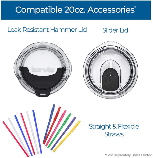 Tervis Tropical Collection Floral Stainless Steel Insulated Tumbler with Clear and Black Hammer Lid, Silver