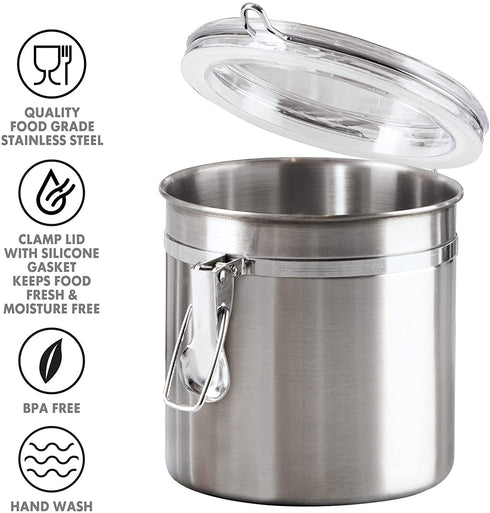 Oggi Food Storage Container, 36-Ounce, Stainless Steel