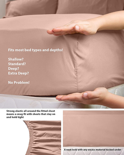 LuxClub 4 PC Sheet Set Bamboo Sheets Deep Pockets 16" Eco Friendly Wrinkle Free Sheets Machine Washable Hotel Bedding Silky Soft - Pearl Pink Twin XL
